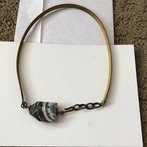 Mixed Metal with Stone Choker